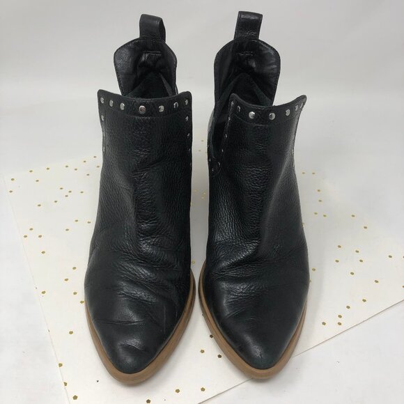Rebecca Minkoff Black Leather Studded Ankle Boots - Picture 4 of 9